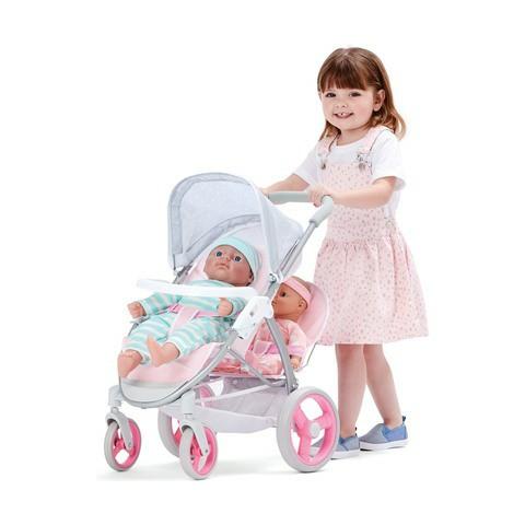 Twin Doll Stroller Pram Playset for Baby Alive
