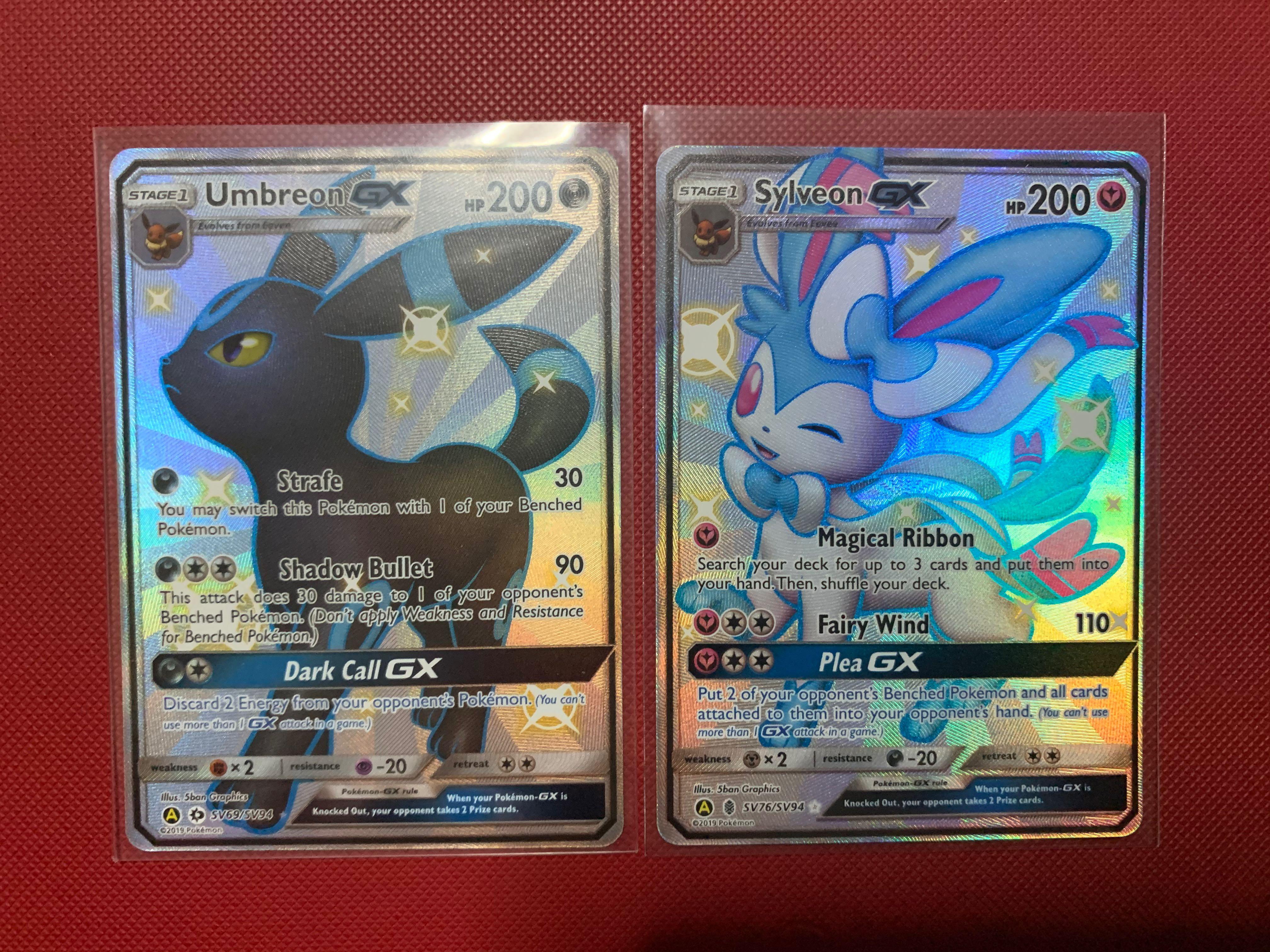 Pokemon Card Umbreon Gx Sylveon Gx From Hidden Fates Toys Games Board Games Cards On Carousell Guardians rising singles pokemon set. pokemon card umbreon gx sylveon gx from hidden fates