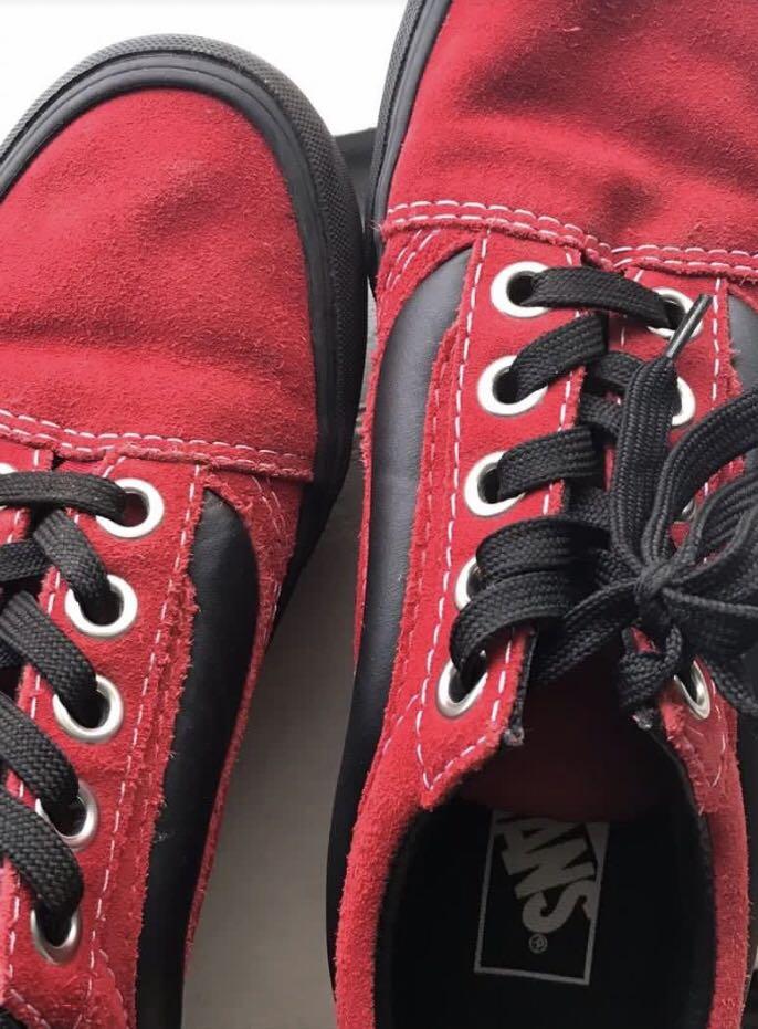 Red vans top platform sneakers