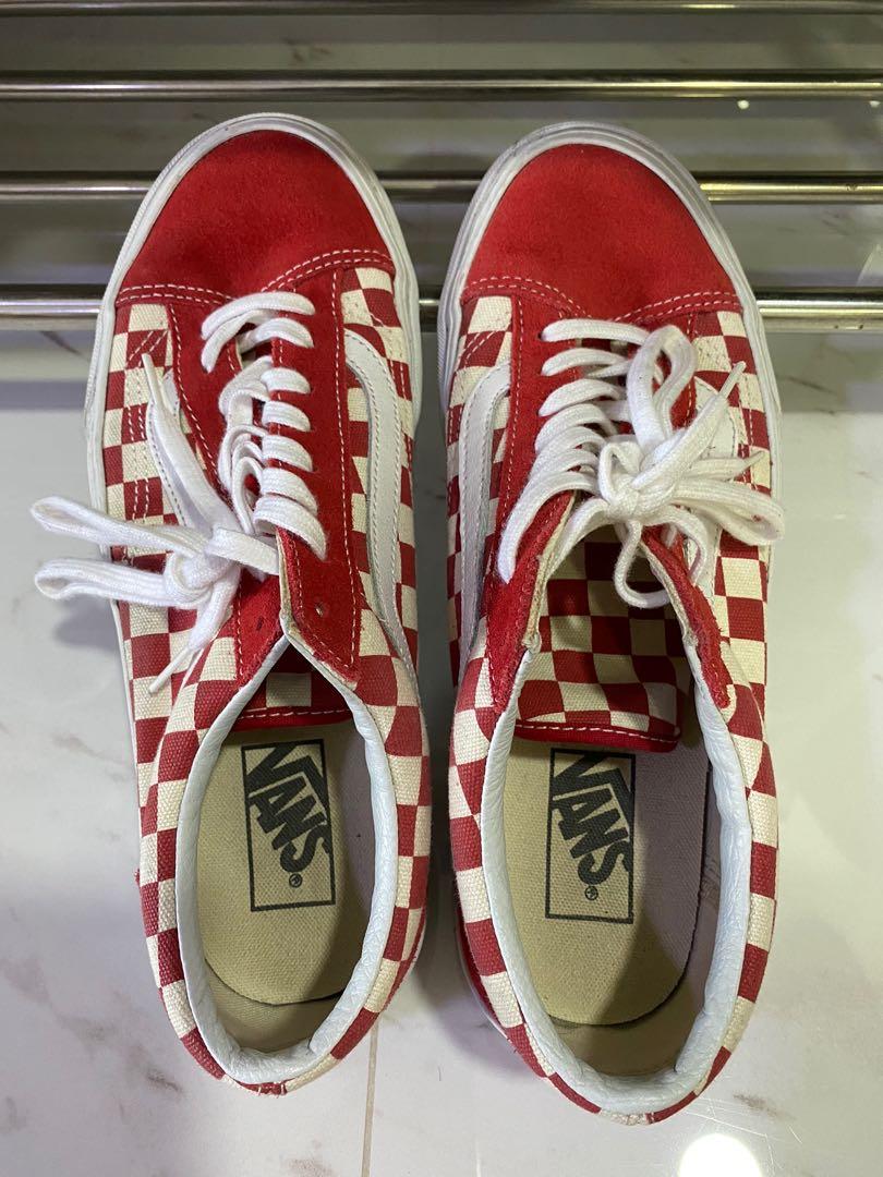 Vans red checker board shoes Usa8.5 