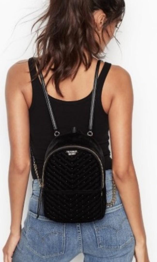 victoria secret velvet backpack