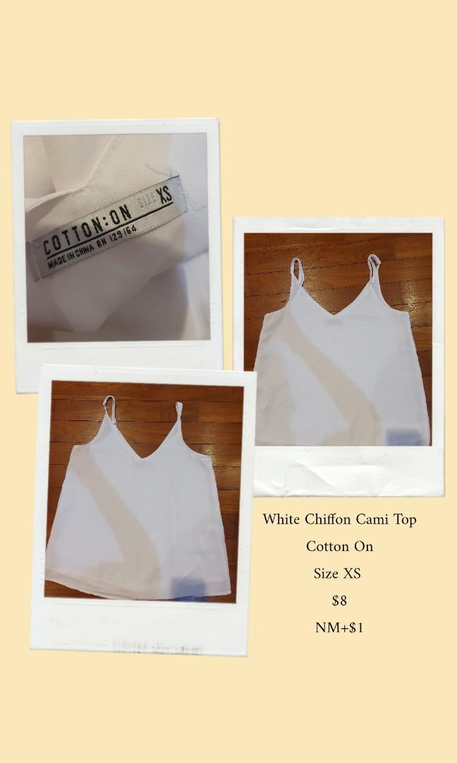 white chiffon cami top