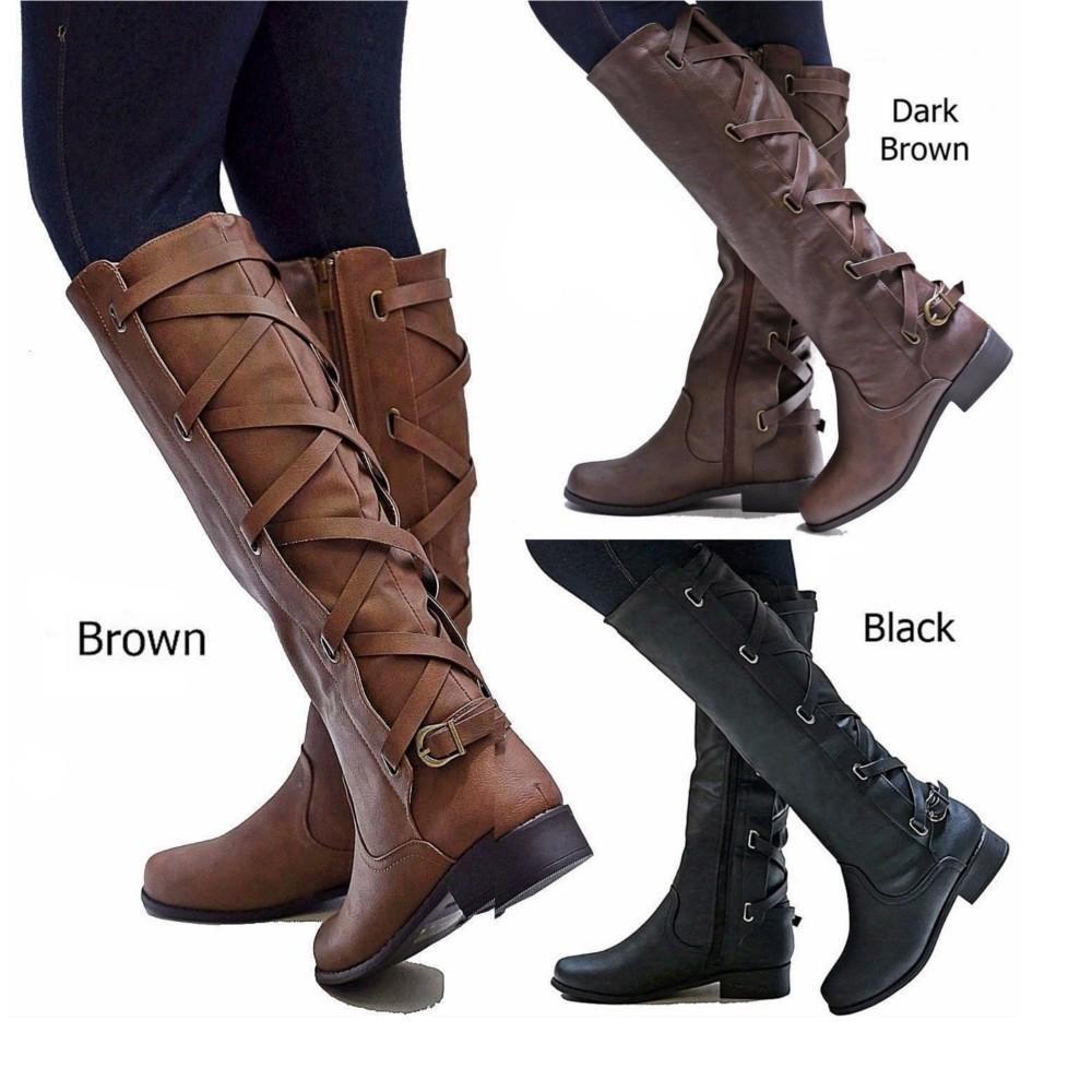 leather long boots womens