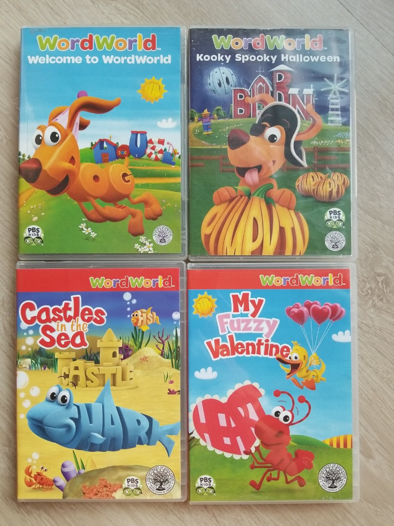 word world wordworld dvds, 興趣及遊戲, 書本 & 文具, 小朋友書 - Carousell