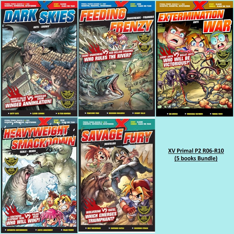 X Venture Primal Power 2 Series R01 R10 5 Books Bundle English Children Books Comic Books Hobbies Toys Books Magazines Fiction Non Fiction On Carousell