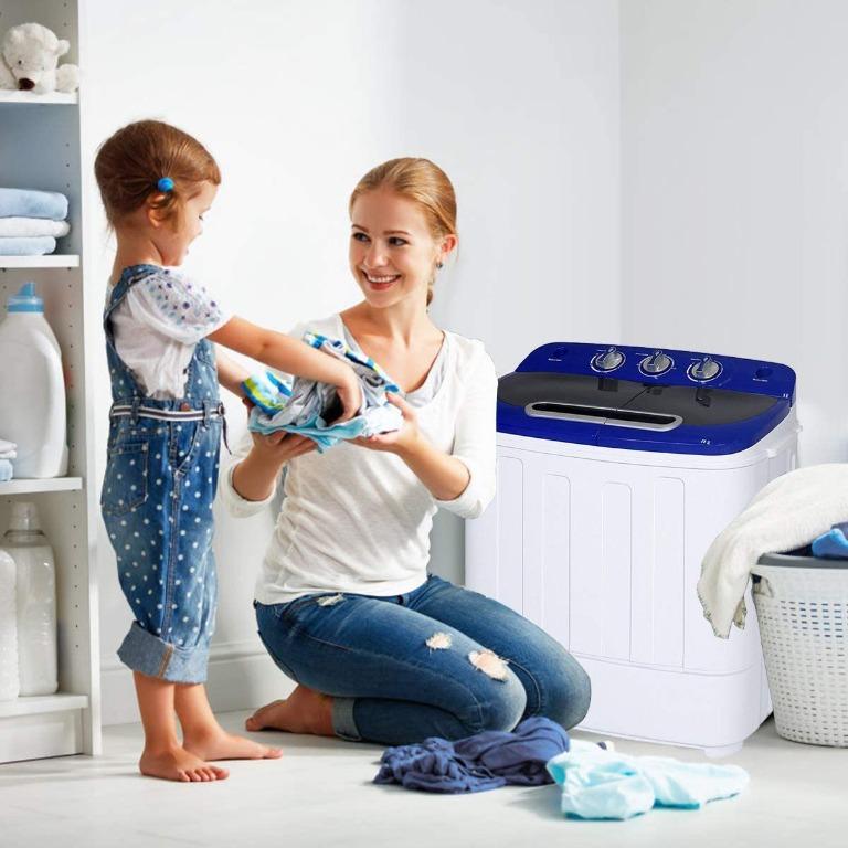 YK3XW Display4top Portable Compact Mini Twin Tub Washing Machine and