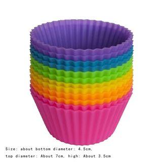 12 pcs Silicone Muffin Cupcake Liner Baking Cup Mold
