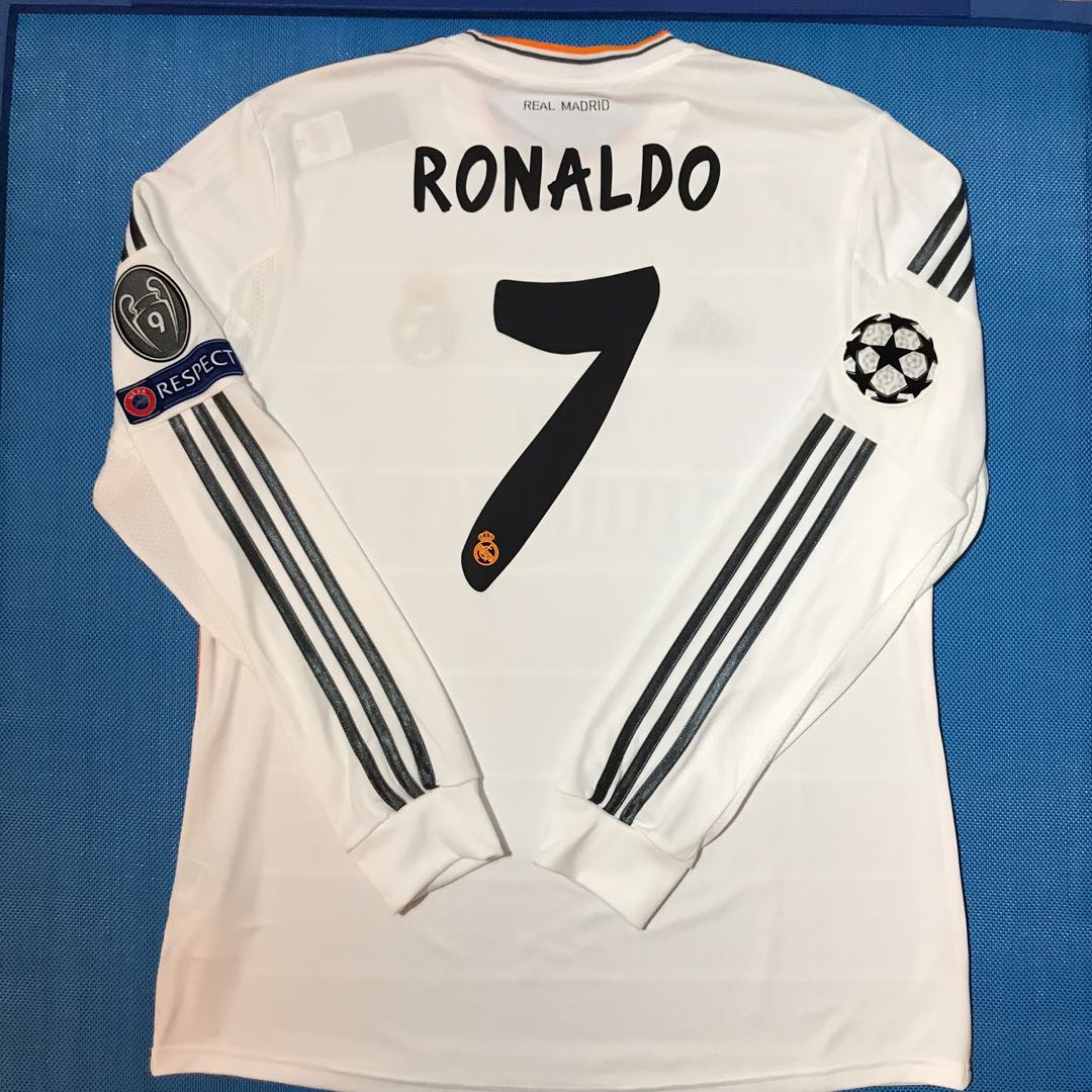 13/14 Ronaldo Real Madrid Home jersey c朗歐聯波衫, 男裝, 外套及 