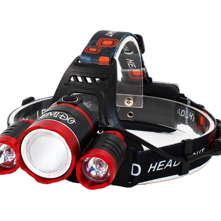 2202) EMIDO Zoomable LED Headlamp,4 Modes Super Bright Headlight, Furniture   Home Living, Lighting  Fans, Lighting on Carousell