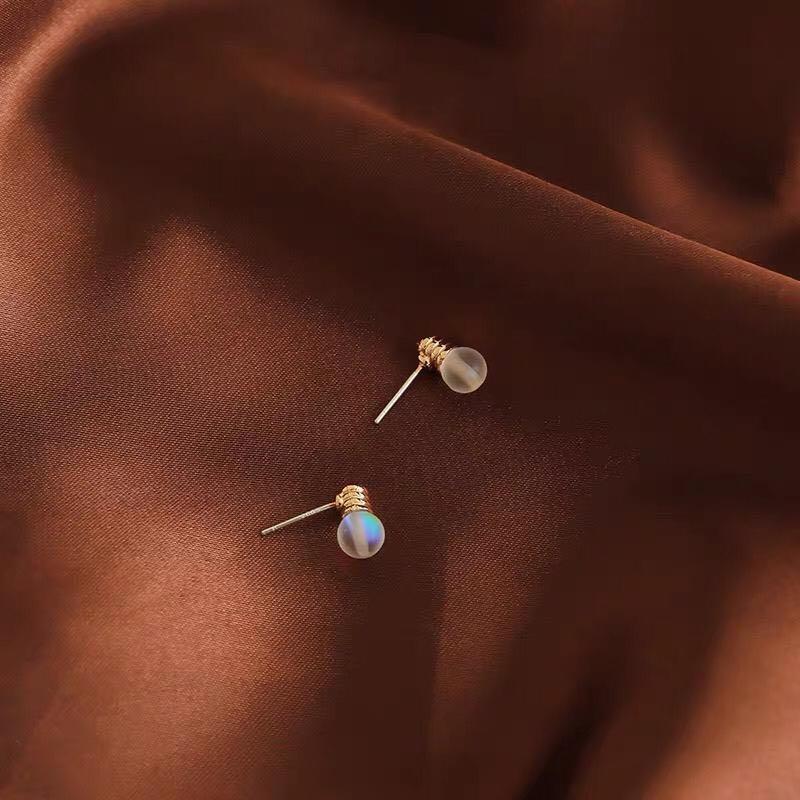 Adorable lightbulb mermaid glass beads earrings ear studs Women s