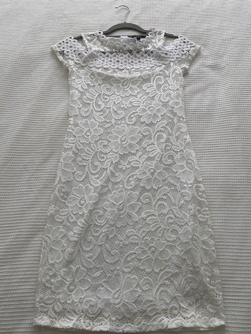 ambiance white lace dress