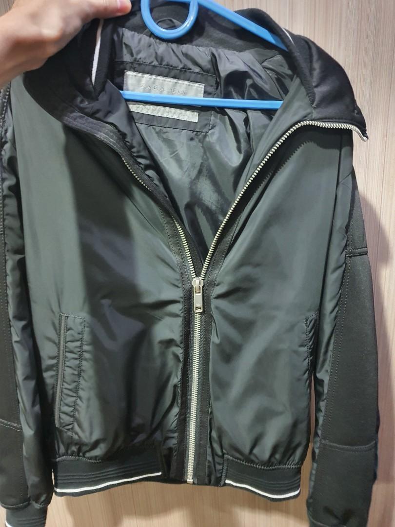 zara mens bomber jacket black