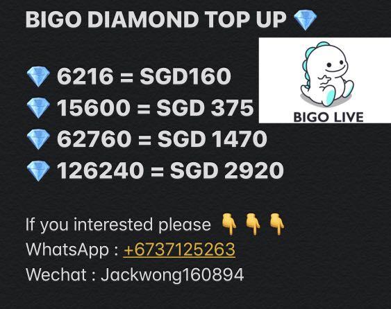 bigo live diamond top up mobile
