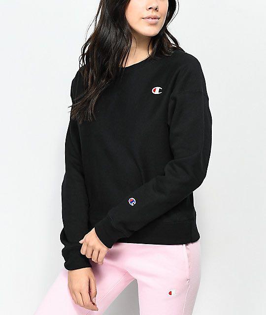 Black champion hoodie women Clearance