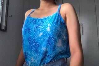 blue printed camisole