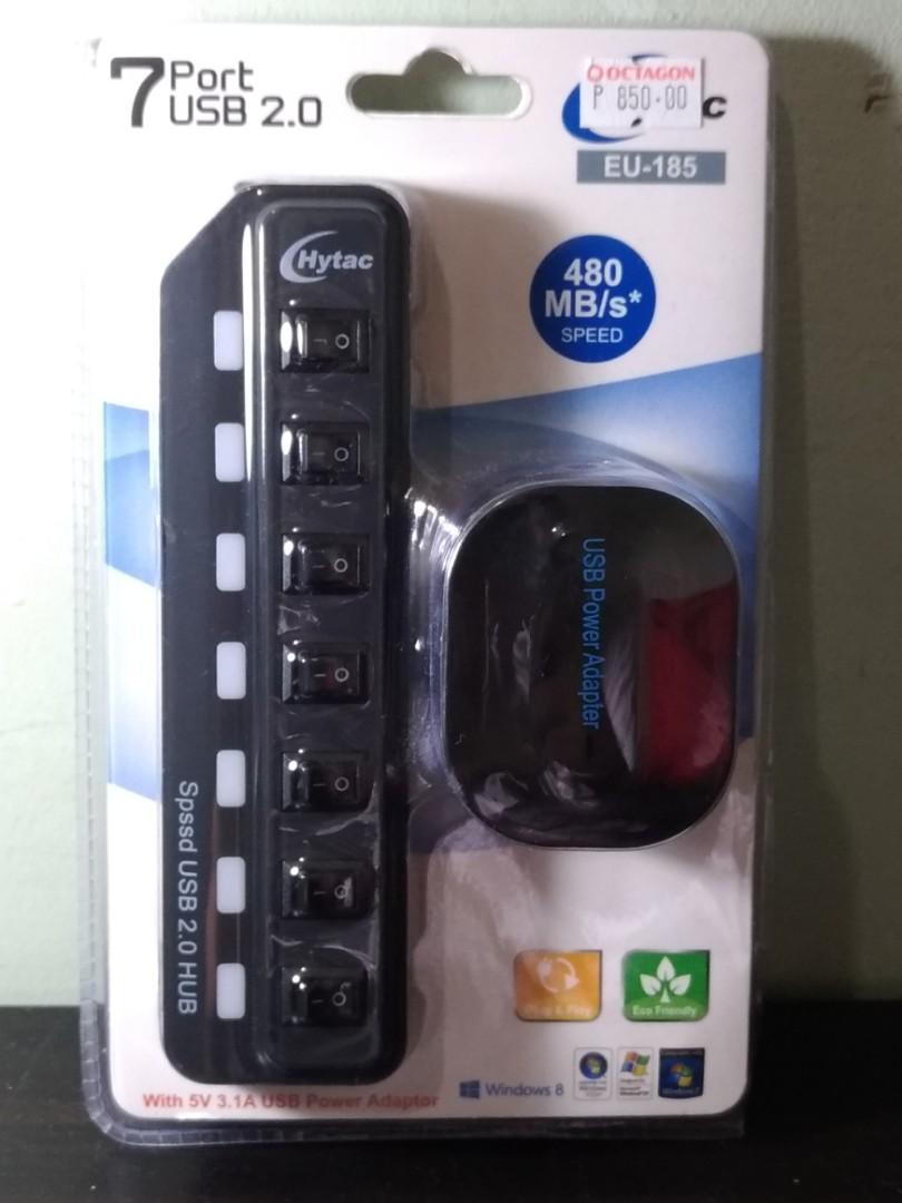 7 Port Usb Multi Port Usb Hub Hub Brand New Premium High Quality Usb 2 0 480 Mbps All In One Charger With Power Adapter Computers Tech Office Business Technology On Carousell