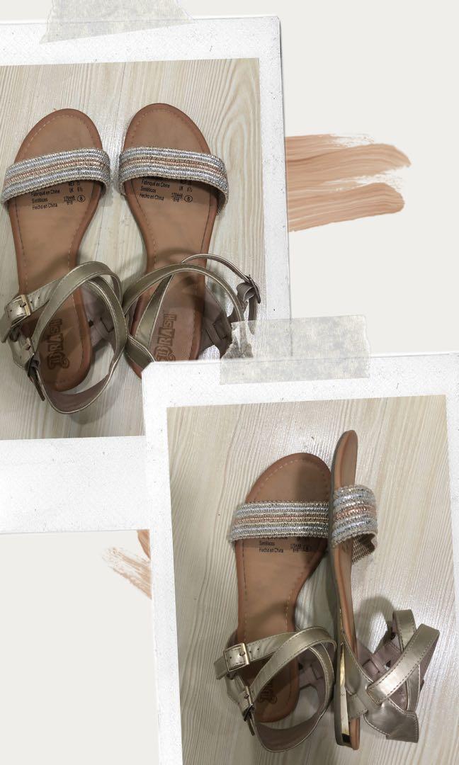 silver sandals flat payless