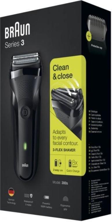 Braun Series3 300s Men Electric Clean Shaver Rechargeable Waterproof Razor  Black