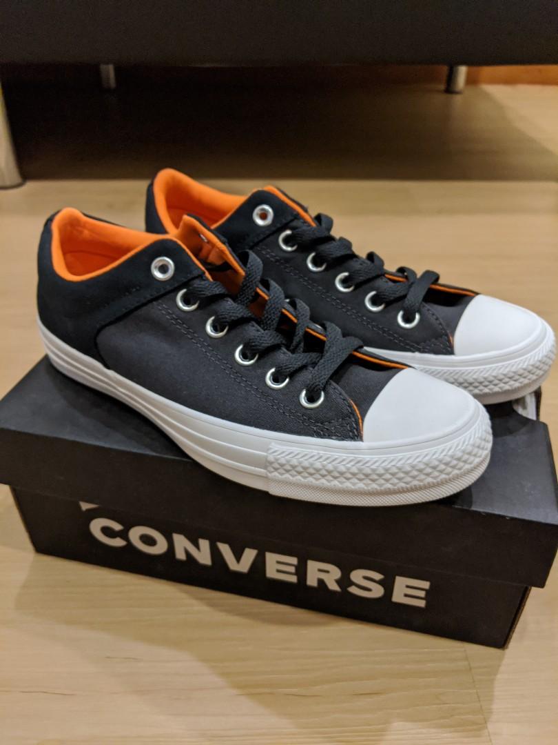 orange black converse