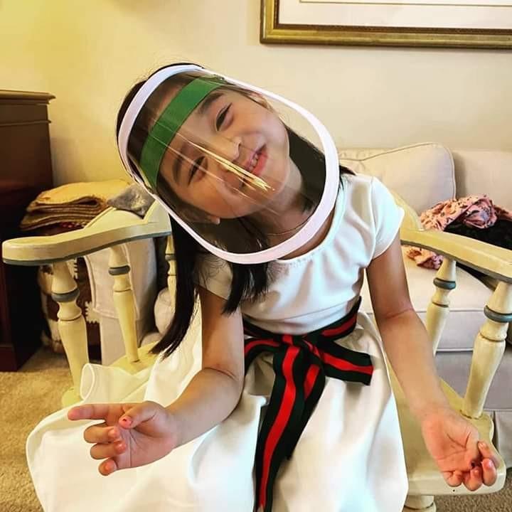 Cute Face Shield for kids (Category: Babies & Kids Fashion) located in Taytay. Submitted by jefrodcoolstuff (Listing ID 1017725304, Image 3). Description: My niece @adventureswithautumnolivia wearing the green strap face shield for kids -- isnt she the cutest!? FACESHIELDS FOR KIDS: •Optically clear, no distortion with adjustable soft velcro strap. •Lightweight and comfortable to wear, quick and easy to put on. • Soft velcro band can be adjusted 