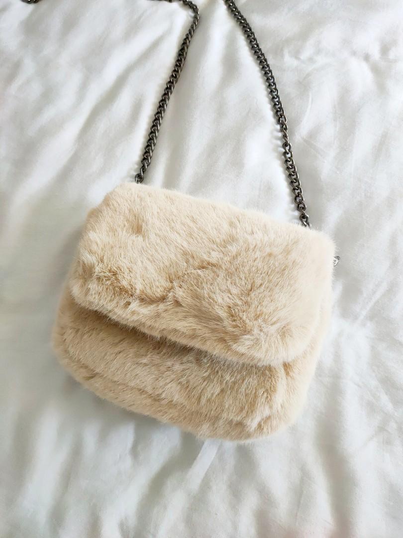 Fur sling bag sale