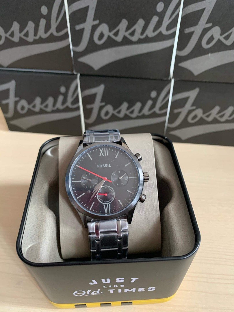 Fenmore midsize multifunction online smoke stainless steel watch