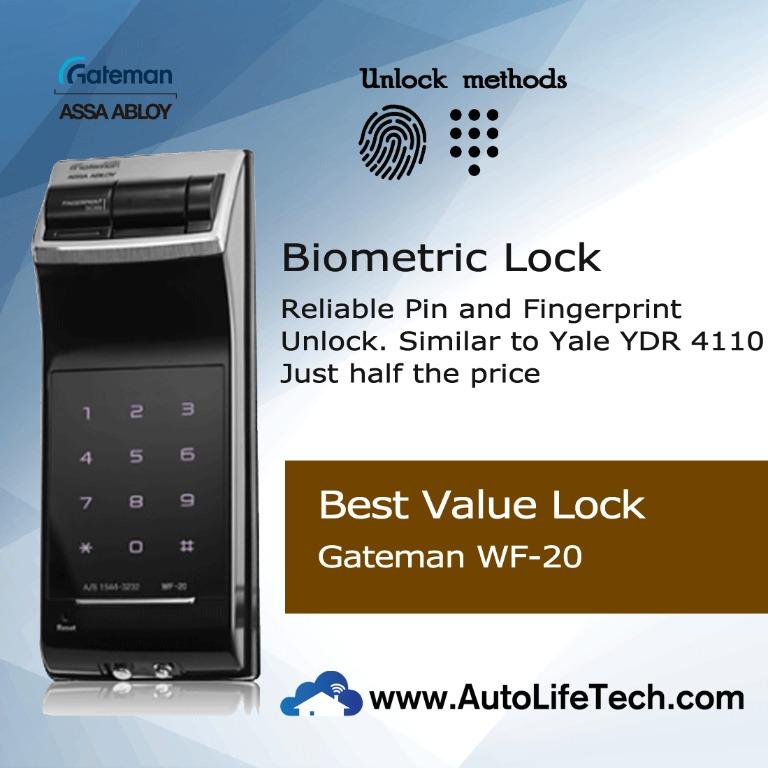 Gateman Wf20 Fingus Door Gate Digital Smart Lock Made In Korea Furniture Home Living Security Locks Locks Doors Gates On Carousell