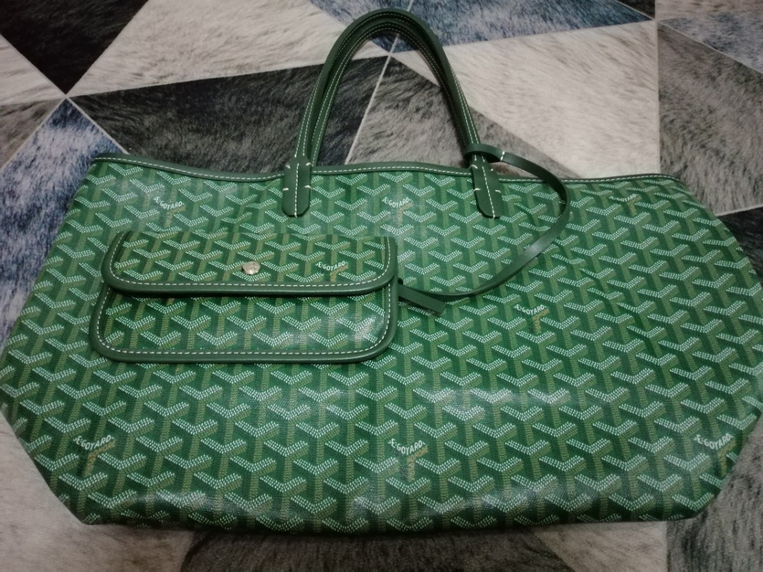 goyard tote bag green
