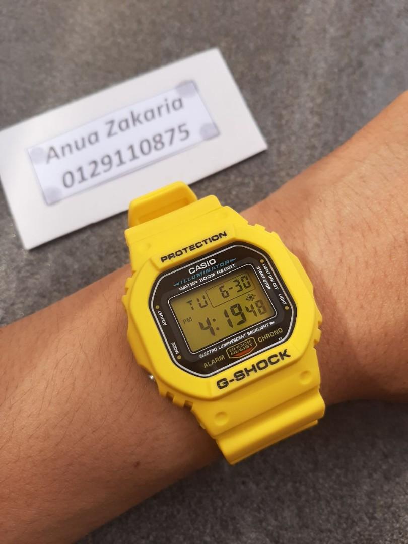 Gshock DW5600 E Custom B B Kuning Men s Fashion Watches