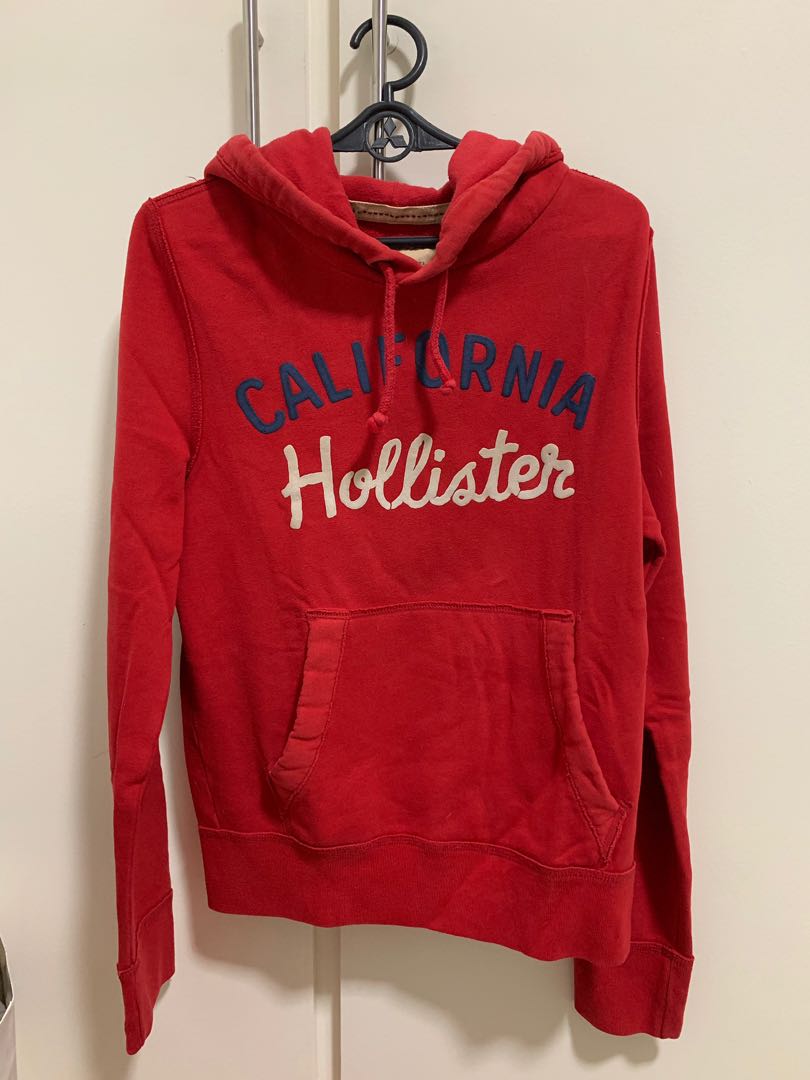 hollister hoodie red