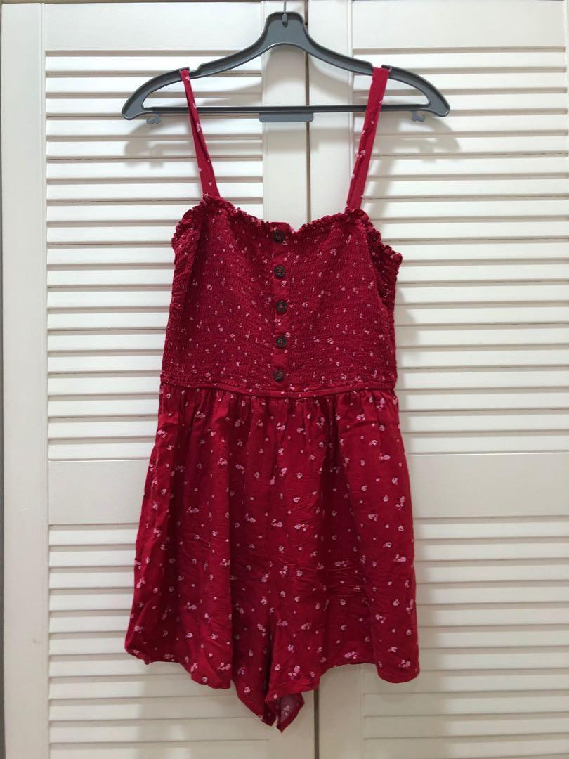 hollister red floral dress