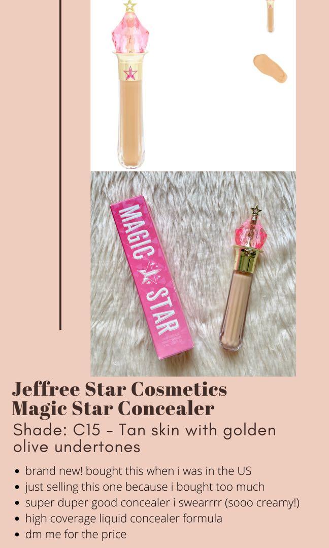 Jeffree Star Cosmetics Magic Star Concealer (Category: Makeup) located in Quezon City. Submitted by closetbycece (Listing ID 1017687436, Image 1). Description: Shade C15. Please refer to photos attached..
