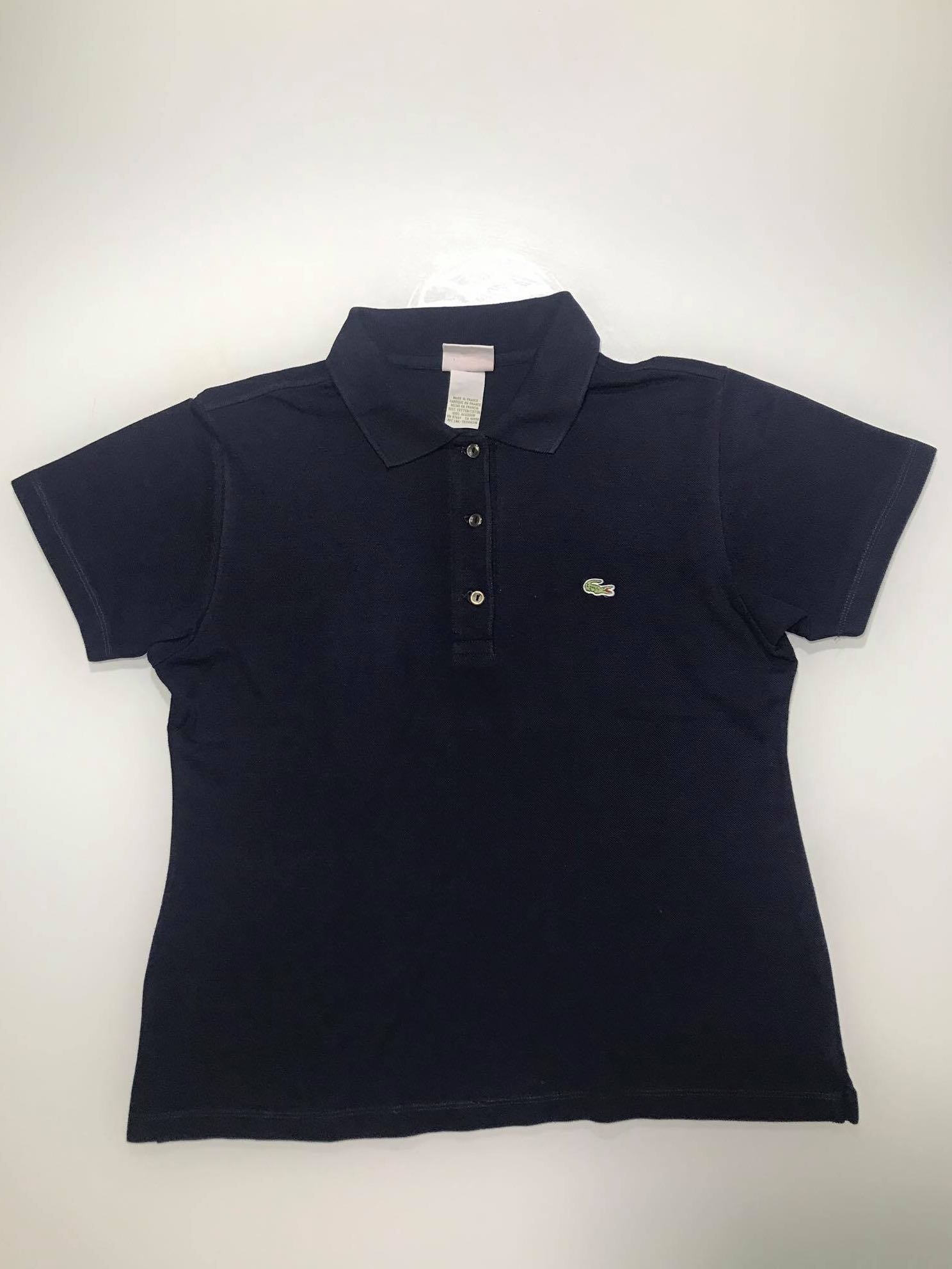 dark blue lacoste polo shirt