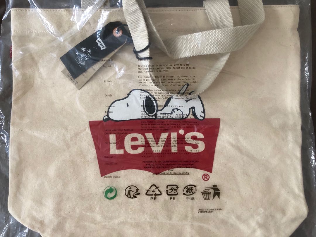 Levis peanuts tote shop bag