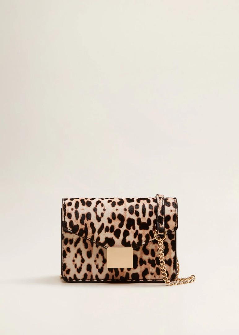 mango leopard bag