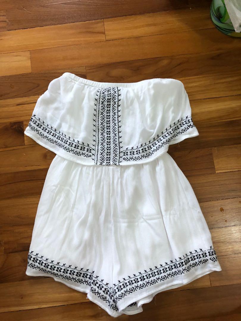 white floaty playsuit