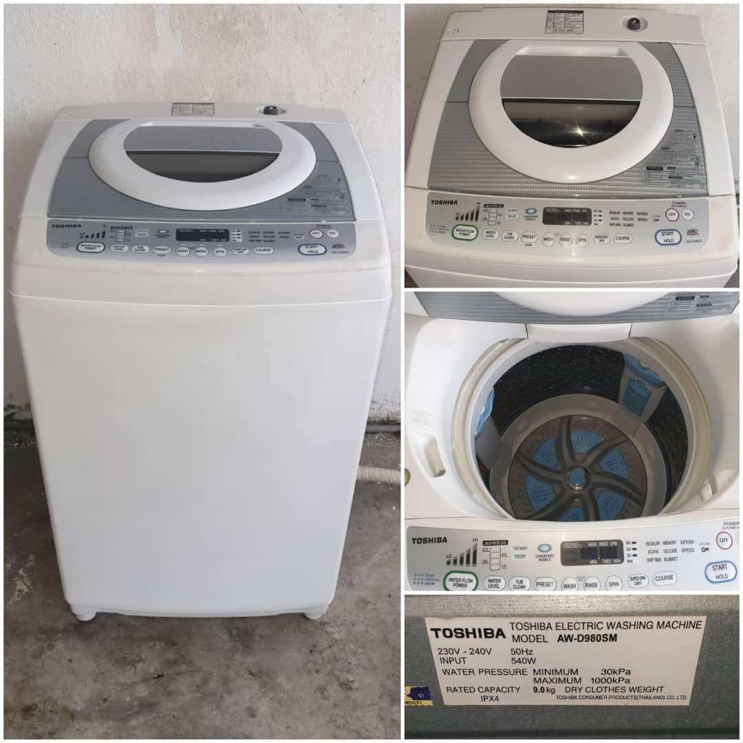 Mesin Basuh Washing Machine Toshiba Dd Inverter 9 0kg Kitchen Appliances On Carousell