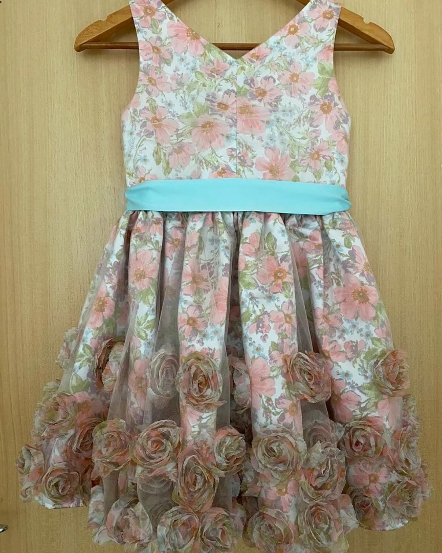 3d rose dress