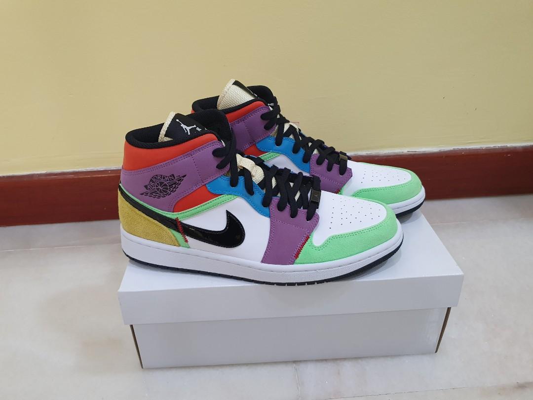 jordan 1 mid se multicolor mens