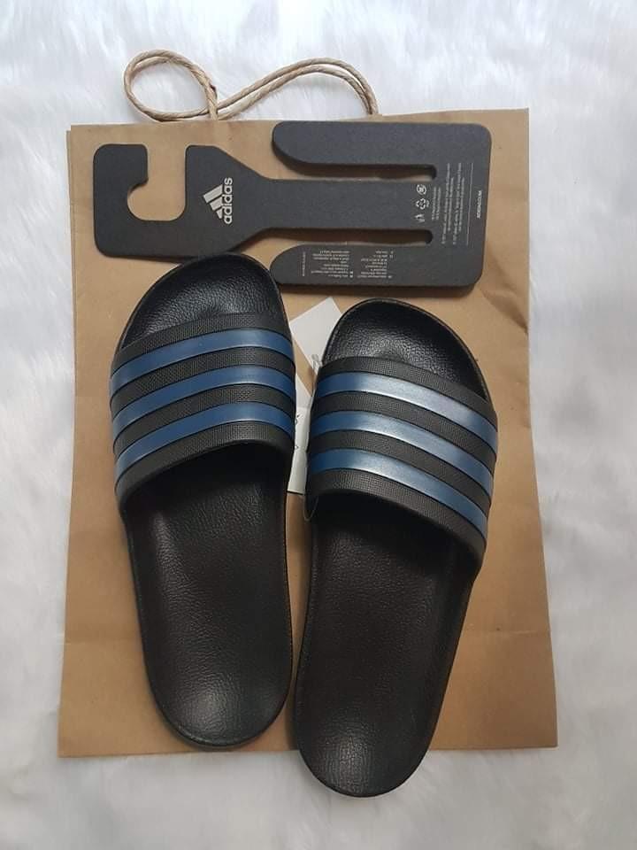 blue and black slippers