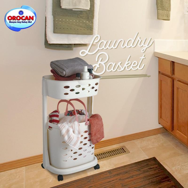 Orocan Laundry Basket with wheels Laundry Rack 45 x 33 x75 cm Furniture Home Living Home Improvement Organization Laundry Baskets on Carousell