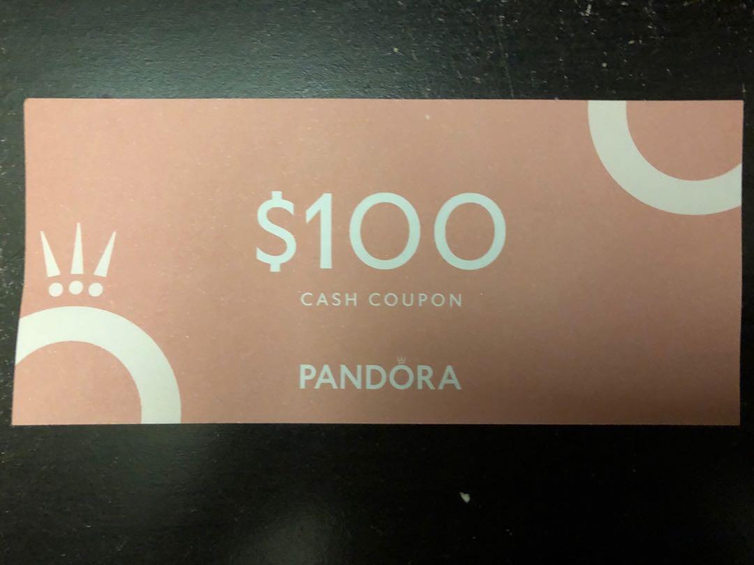Pandora 現金券 Cash Coupon voucher, 門票＆禮券, 兌換券 Carousell