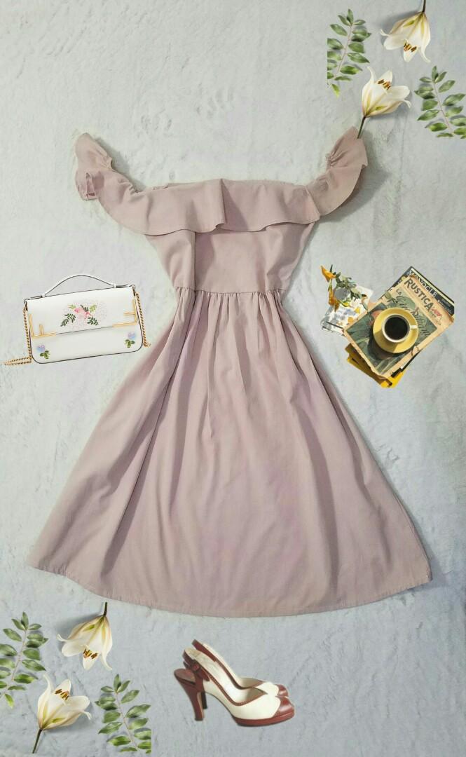 Pink Offshie Dress (Category: Dresses) located in Cainta. Submitted by vanchester (Listing ID 1017784253, Image 1). Description: 🍒 Medium to Semi Large 🍒 COD, PM SELLER.