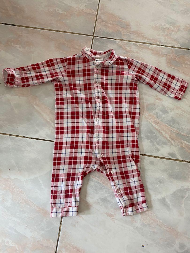 baby tartan sleepsuit