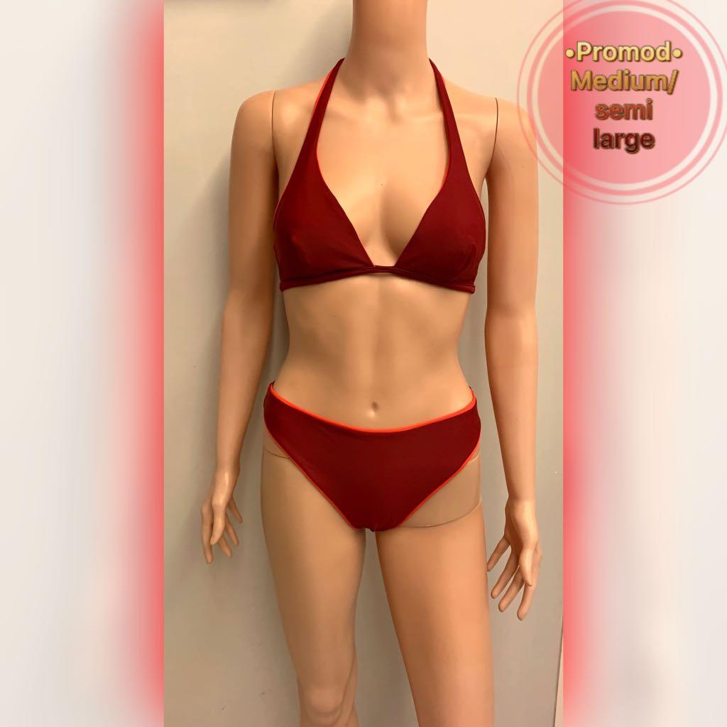 women's red bikini set