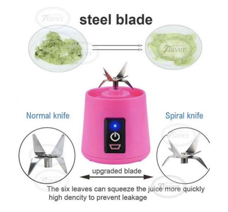 Safe Built Portable Blender 6 Blade Golden Spiral Knife (350ml) Blendjet Similar, TV & Home