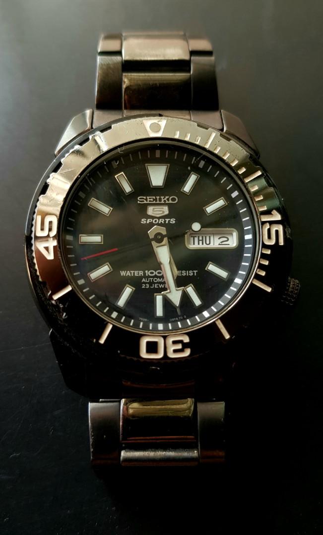 Seiko 5 Sport Snze 99 Auto Pvd Black Men Watch Men S Fashion Watches On Carousell