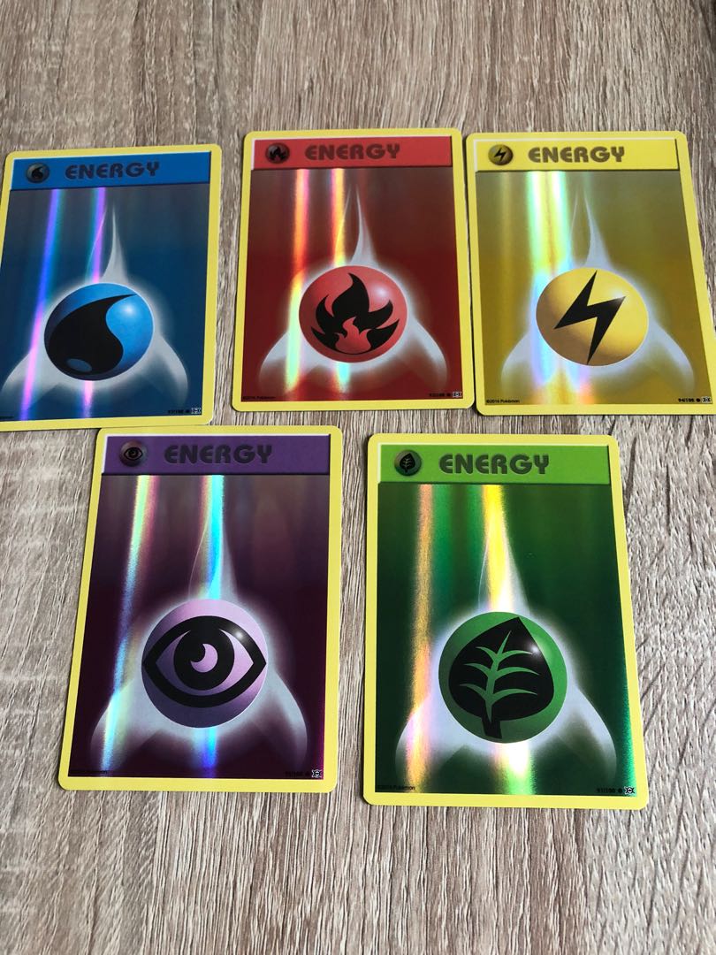 Set of reverse holo energy pokemon card, Hobbies & Toys, Toys & Games on Carousell