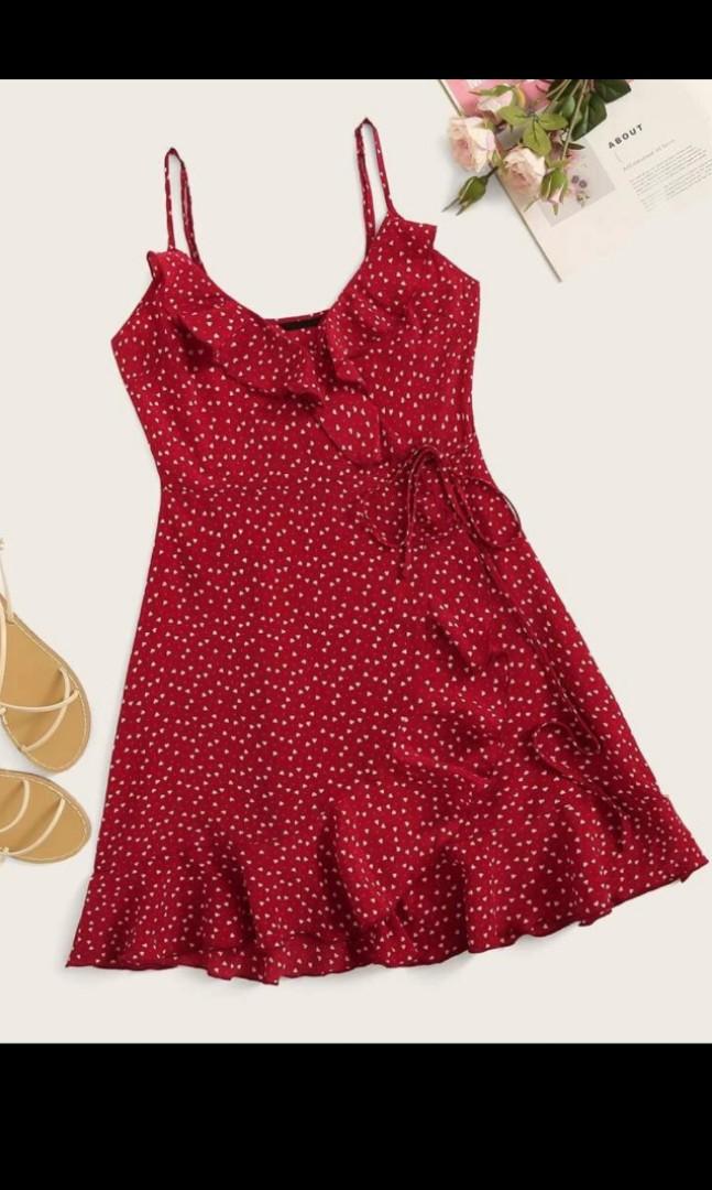 Red dress shein Clearance