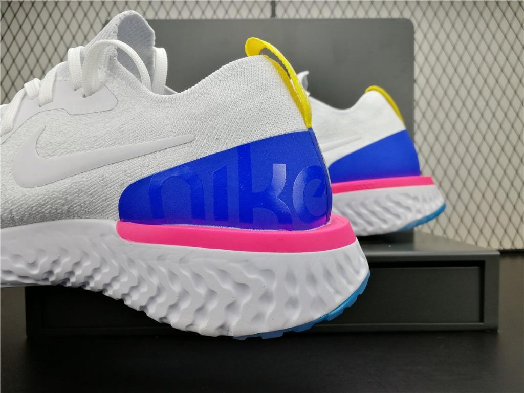 size Nike Epic React Flyknit White Racer Blue Pink Blast